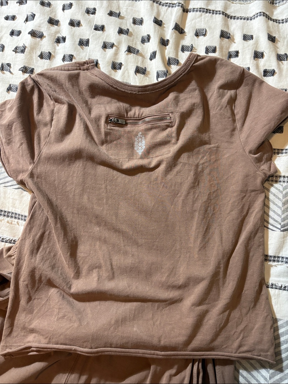 Free People Hot Shot Soft Brown Lounge Set - Tee & Drawstring Pants L - Picture 3 of 5